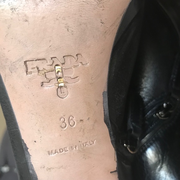 PRADA ankle black booties sz EU 36 US 6 - Picture 2 of 8